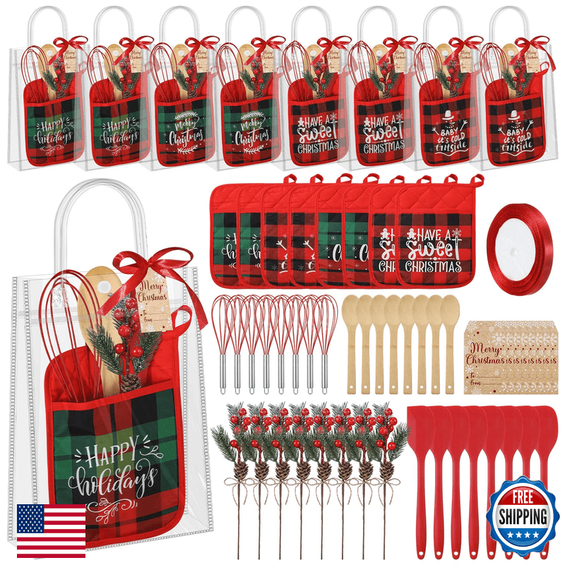 Chengu 58 Pcs Christmas Kitchen Gift Set Merry Christmas Pot Holders Xmas - Image 1