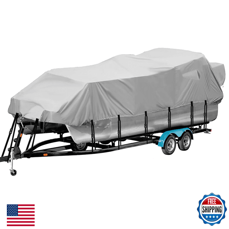 Caminor Pontoon Boat Cover 25-28 Ft 25 26 27 28 Foot Waterproof Pontoon Cover - Image 1