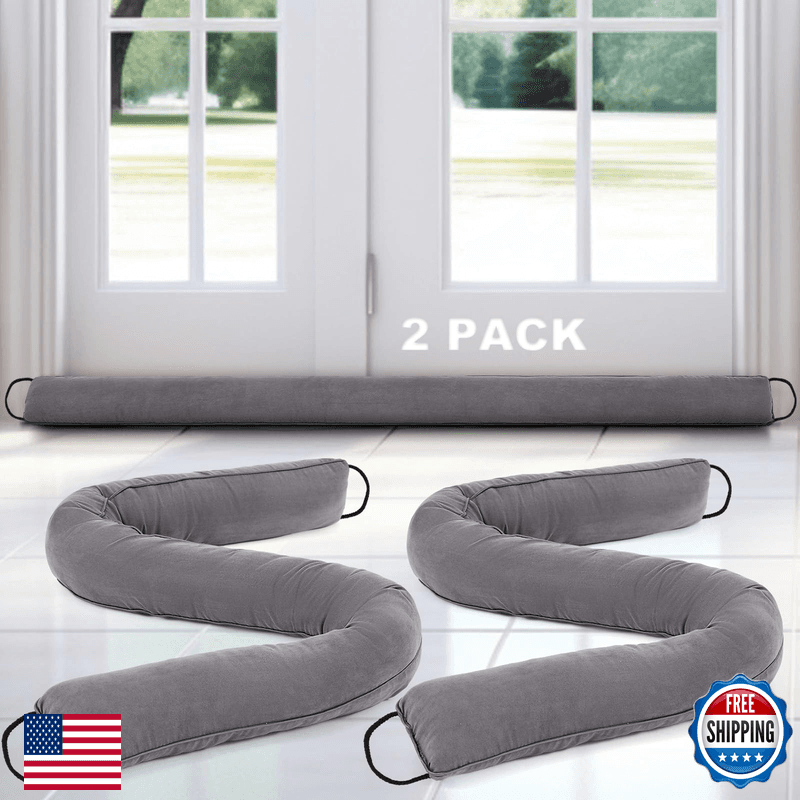 Gisafai 2 Pcs 60 Inch Long Door Draft Stopper Under Door Draft Blocker Noise - Image 1