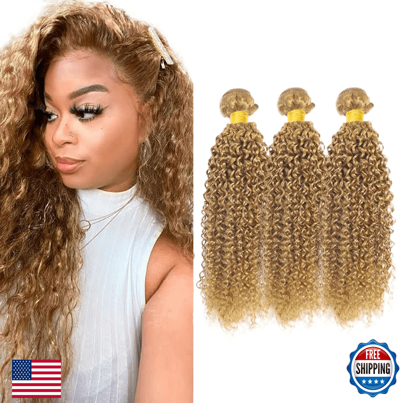 Crmbmod 27 Honey Blonde Bundles Human Hair Water Wave Bundles 30 32 34 Inch - Image 1