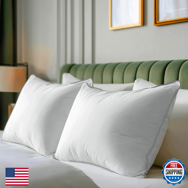 Sanswan Goose Down Feather King Pillows Set Of 2 Luxury Hotel Quality Pillow - Image 1