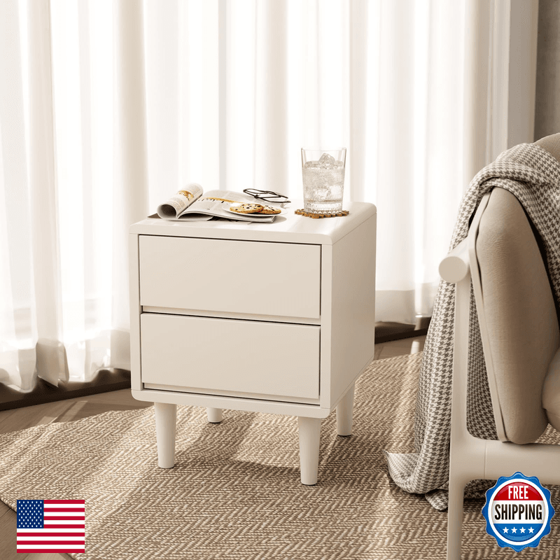 Yazifirstly White Nightstand Solid Wood Nightstandsmall Night Stand Drawers - Image 1