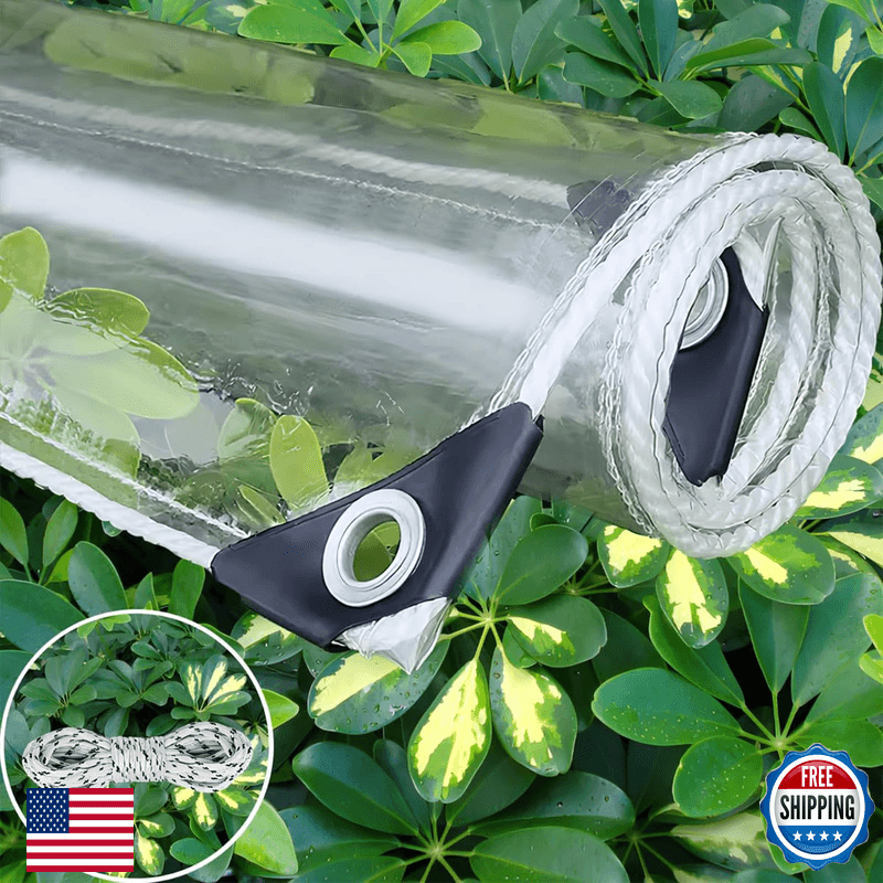 Evalotnebu Clear Tarp 10X20 Ft - 14 Mil Clear Pvc Tarps Grommets Heavy Duty - Image 1