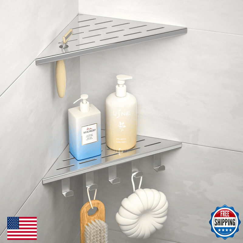 Bernkot 10 Corner Shower Shelf 304 Stainless Steel Shelves For Bathroom Grout - Image 1