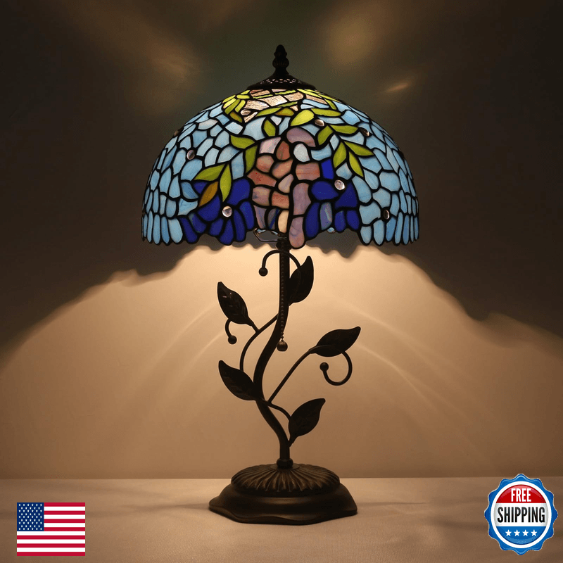Tfntcyg Tiffany Style Table Lampwisteria Flowers Table Lamp12X12X19 Inch - Image 1