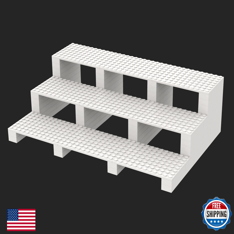 Popbricks Display Shelf For Lego Minifigures Brickheadz Brick Stand Holds 72 - Image 1
