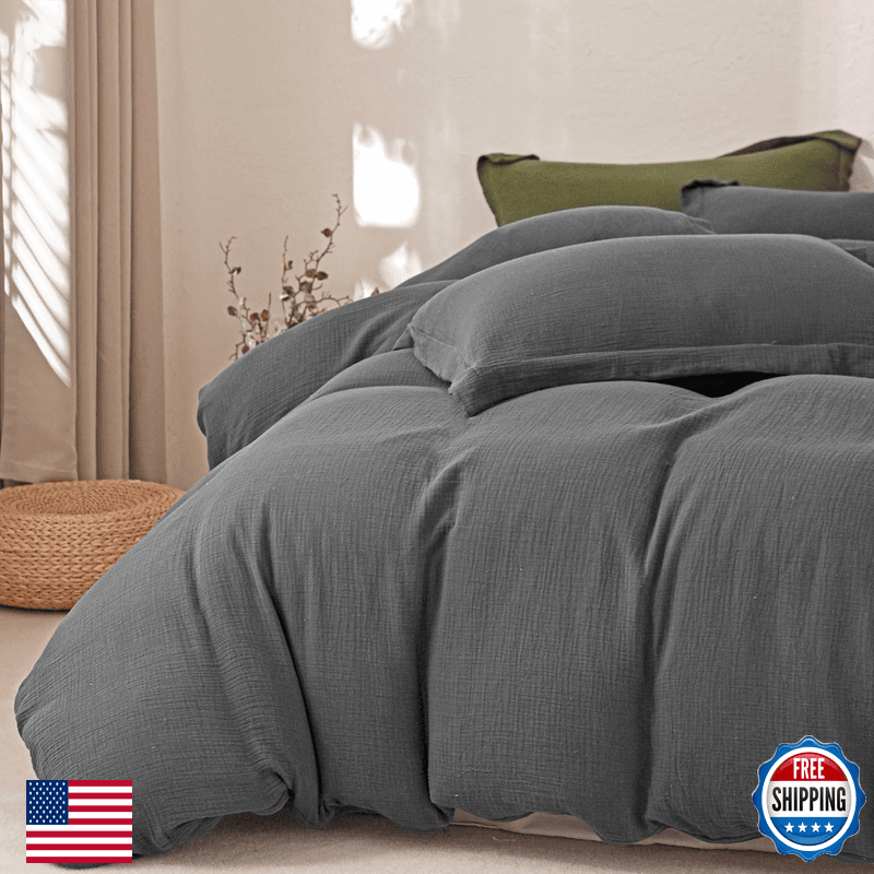 Morromorn Muslin Duvet Cover King Size Ultra Soft 100 Cotton Comforter Cover - Image 1