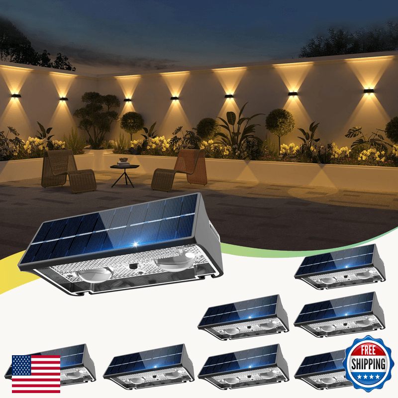 Sununiny Solar Fence Lights Outdoorsolar Up And Down Lights Garden Fence Wall - Image 1