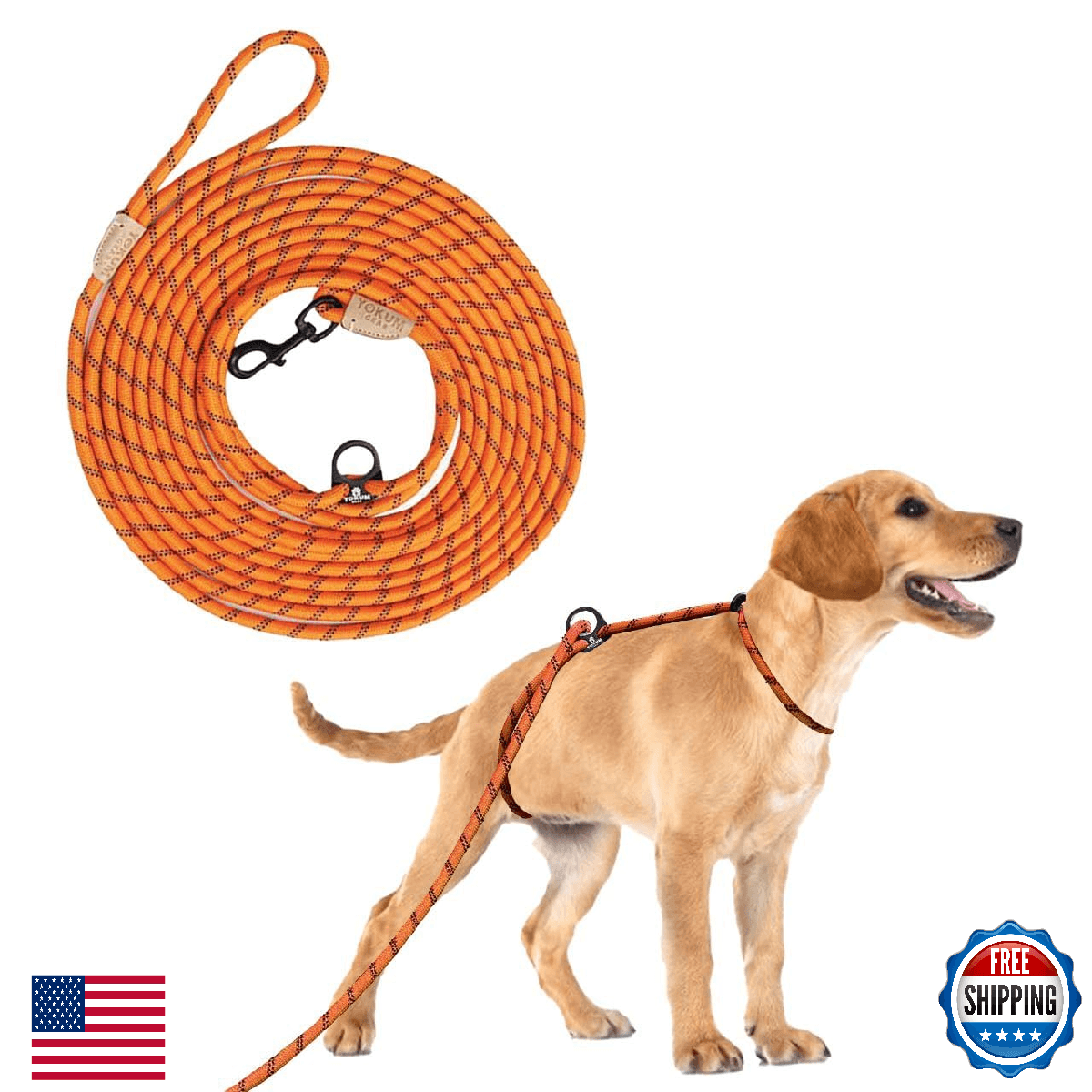 YOKUM GEAR 30ft Dog Check Cord Lead - Anti-Pull Training, Walking, Escape-Proof - Image 1