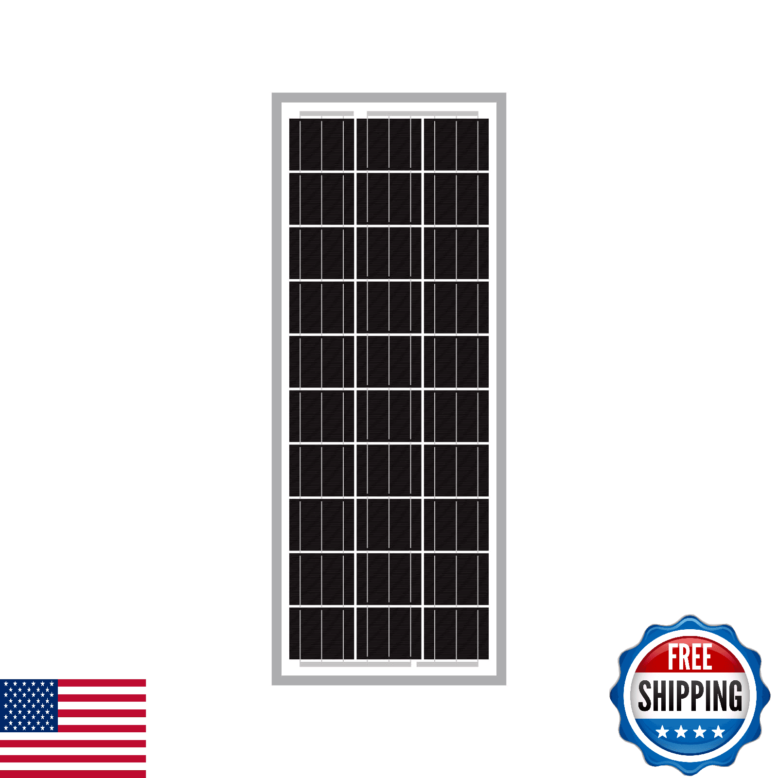 Newpowa 15W 12V Monocrystalline Solar Panel 10BB High Efficiency - Image 1