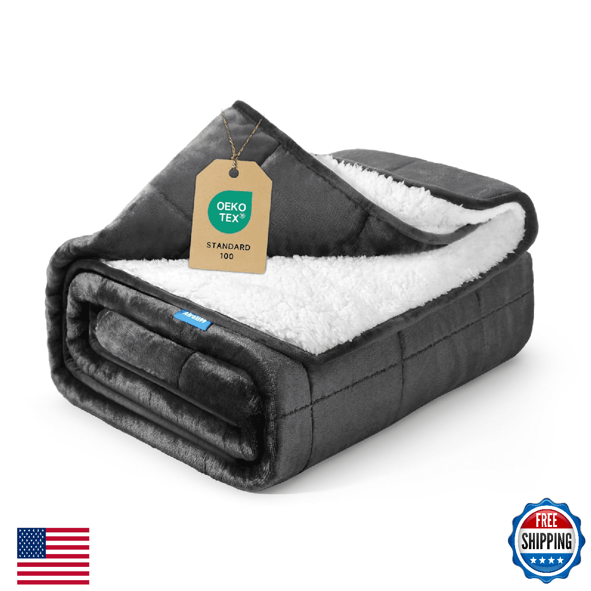 Weighted Blanket 20 lbs 60x80 inches, Sherpa Fleece Throw Blanket for Winter, Fu - Image 1