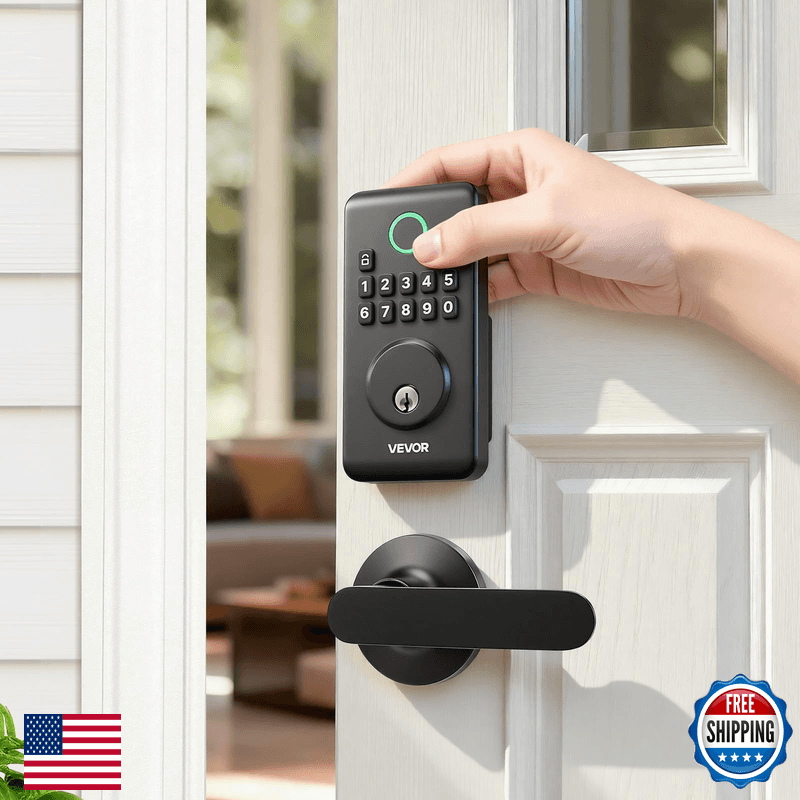 Vevor Keyless Entry Door Lock Handle Set Electronic Keypad Deadbolt Lever - Image 1