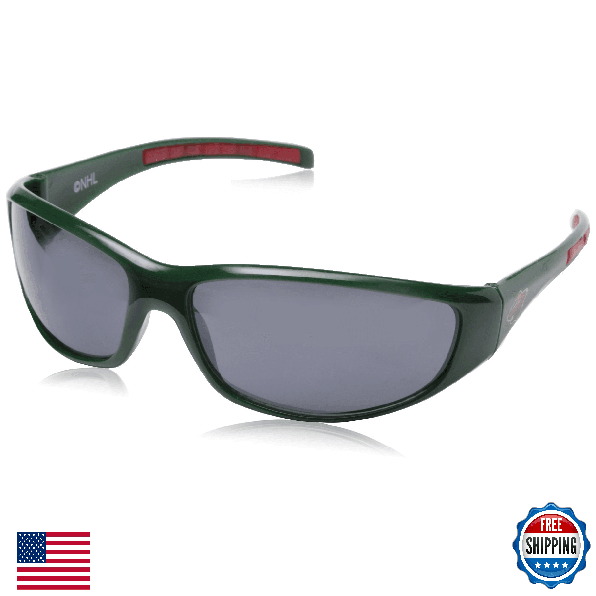 Siskiyou Sports NHL Minnesota Wild Wrap Sunglasses - UVA/UVB Protection - Image 1