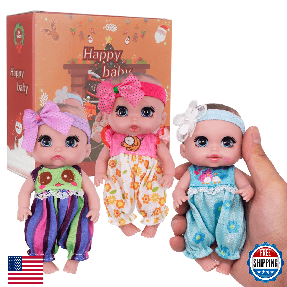 Beem Jun 6" All Vinyl Reborn Baby Doll Newborn Triplets Cute Gift - Image 1