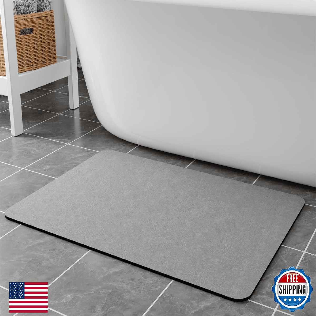 Earcu Bath Mat Rugs 32x17 - Diatomaceous Earth Bath Mat Quick Dry Absorbing Bath - Image 1