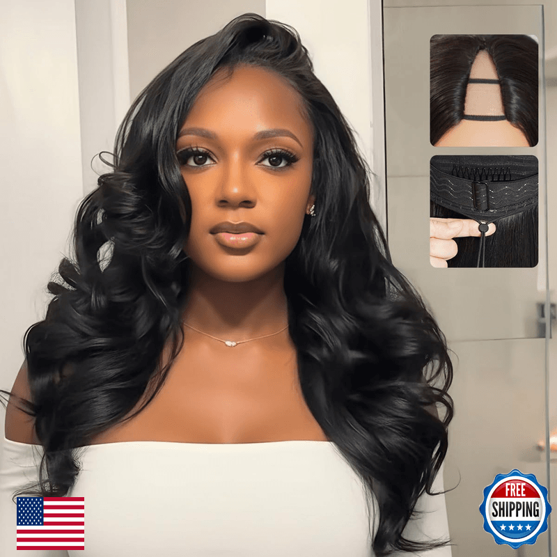 Mscoco V Part Wig Human Hair Yaki Loose Wave Glueless Wigs Human Hair Clip In - Image 1