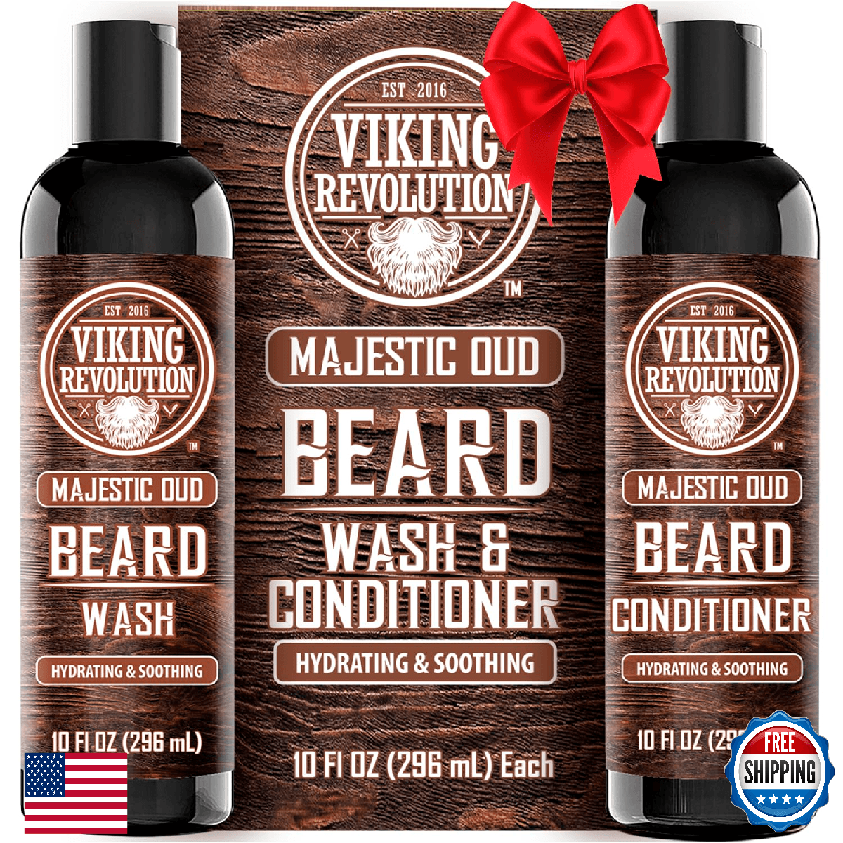 Viking Revolution Beard Wash & Conditioner Kit for Men w/Argan Oil & Jojoba - Image 1