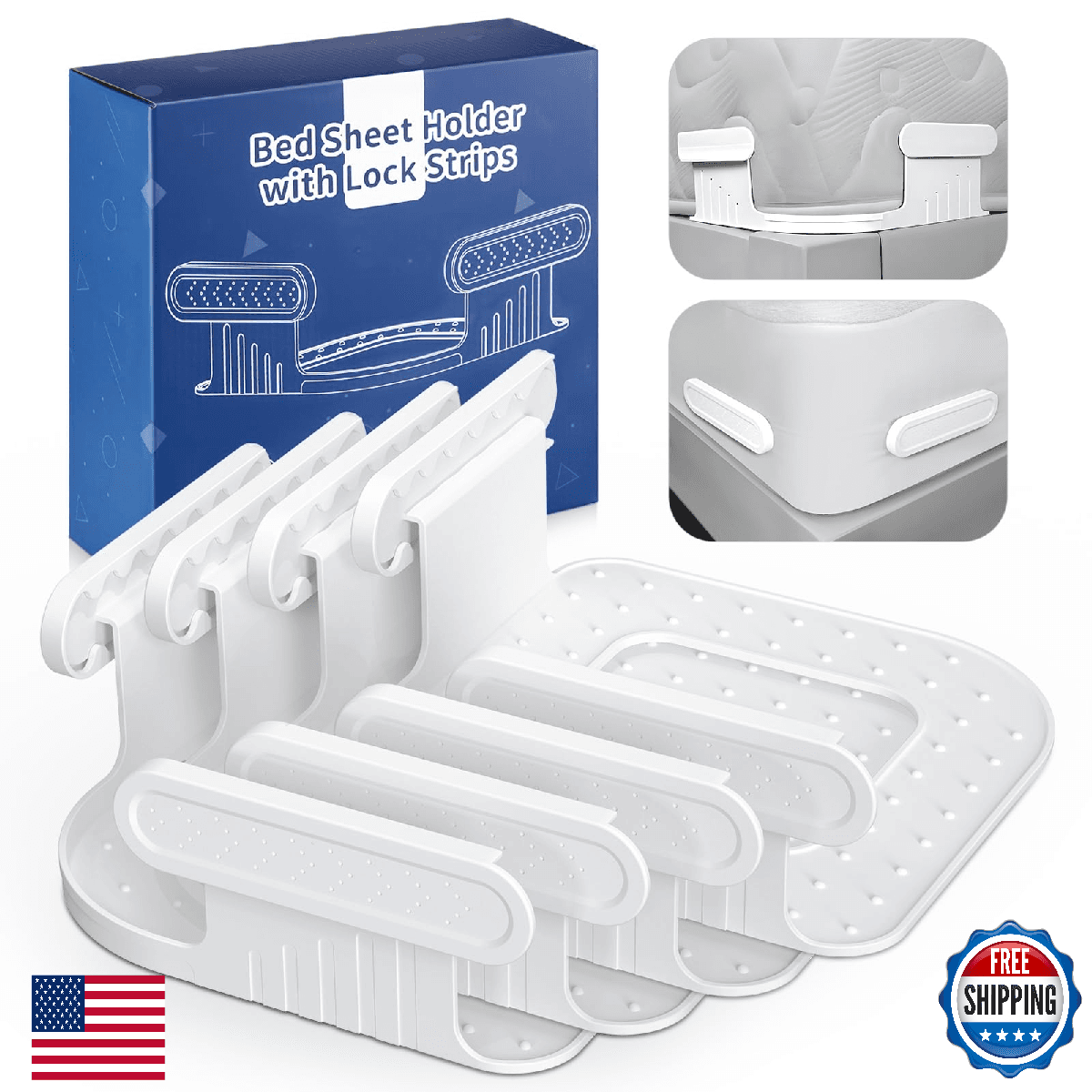 Bed Lock Sheet Holders Fit All Sheet Size, New Upgrade Sheet Straps Keep Sheets - Image 1