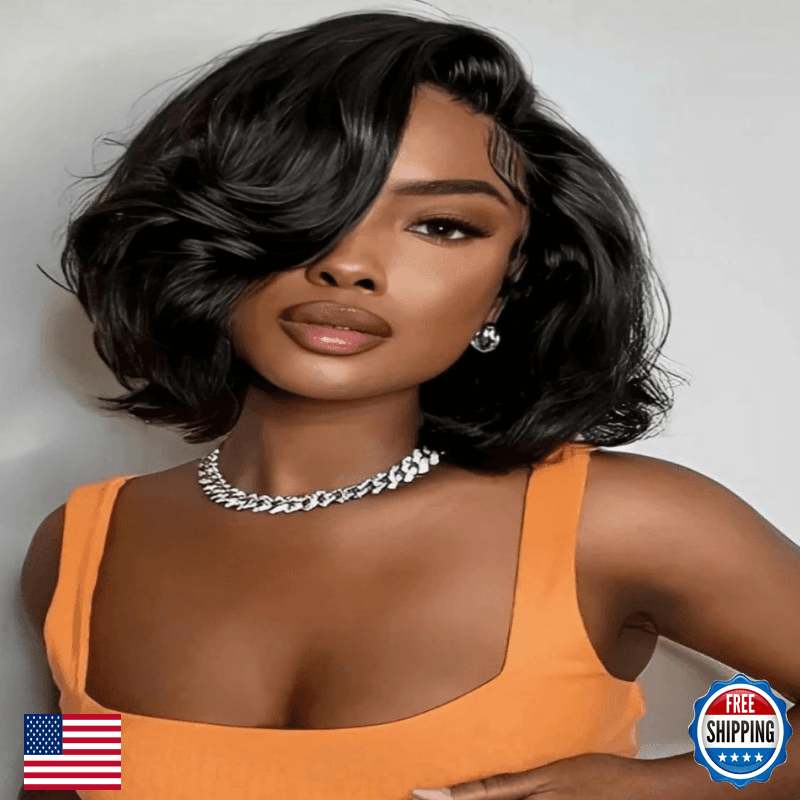 Julia Hair Layered Side Part Bob Wig 7X5 Ready To Wear Glueless Hd Lace Closure - Image 1
