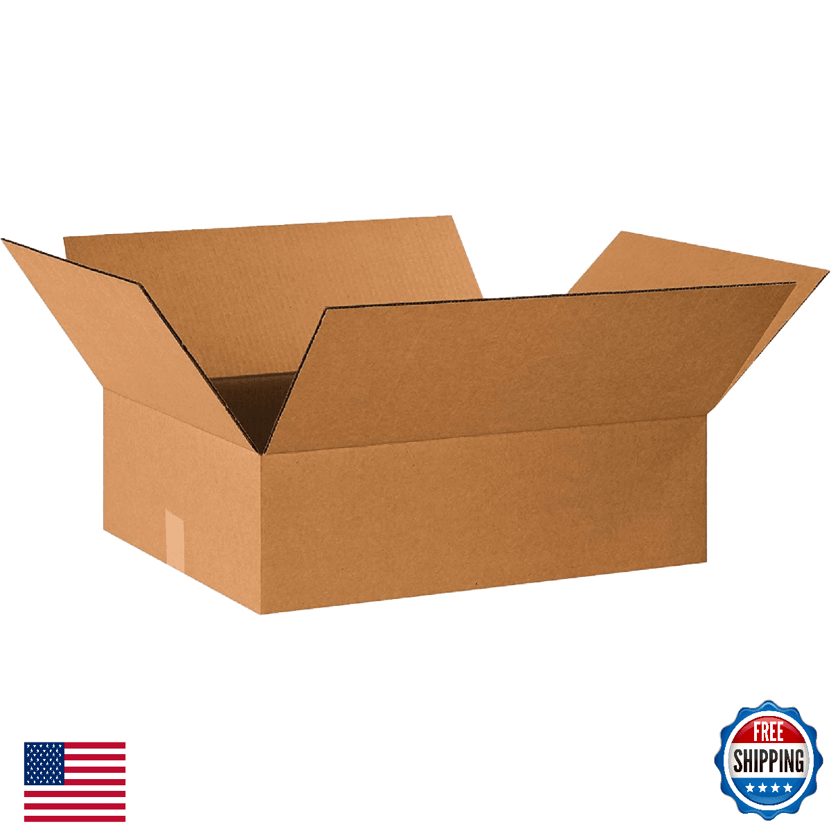 BOXES FAST 20x16x6 Flat Corrugated Boxes, Pack of 25 Shipping & Storage - Image 1