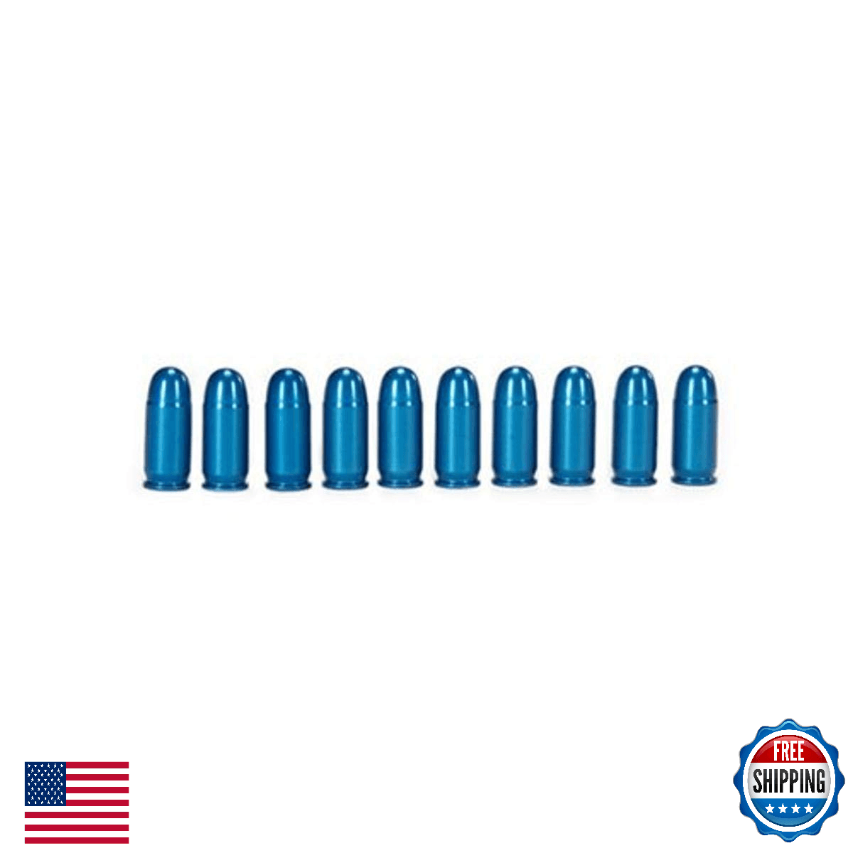 A-Zoom Pistol Metal Snap Caps, .380 Auto, Blue, 10-Pack - Image 1