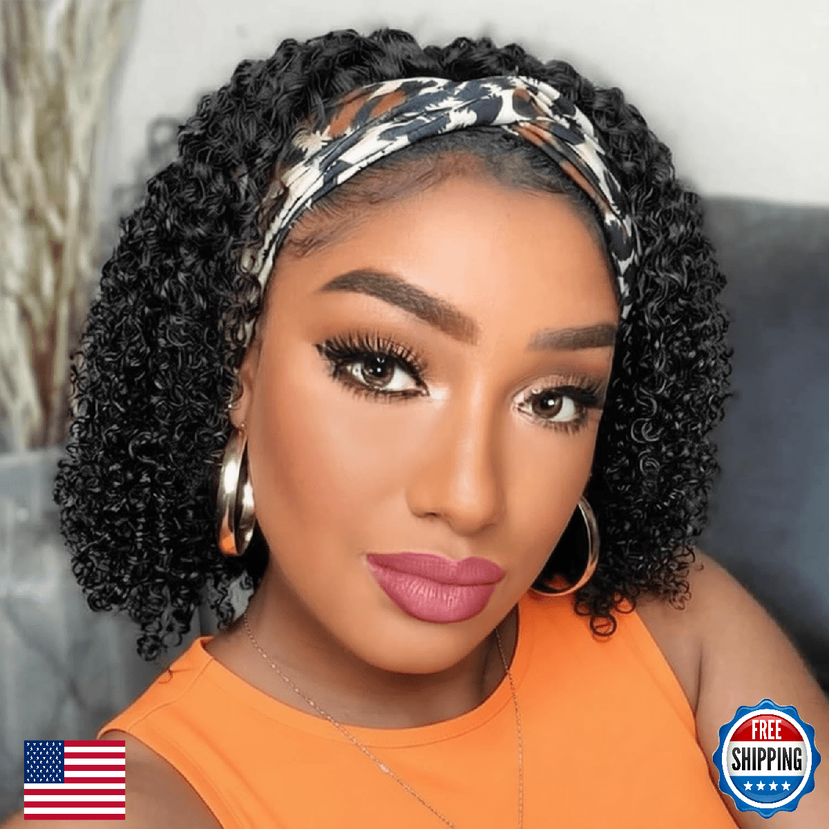 Fardoen 200 Density Headband Wig Human Hair Glueless Wigs Curly Wig Human Hair D - Image 1