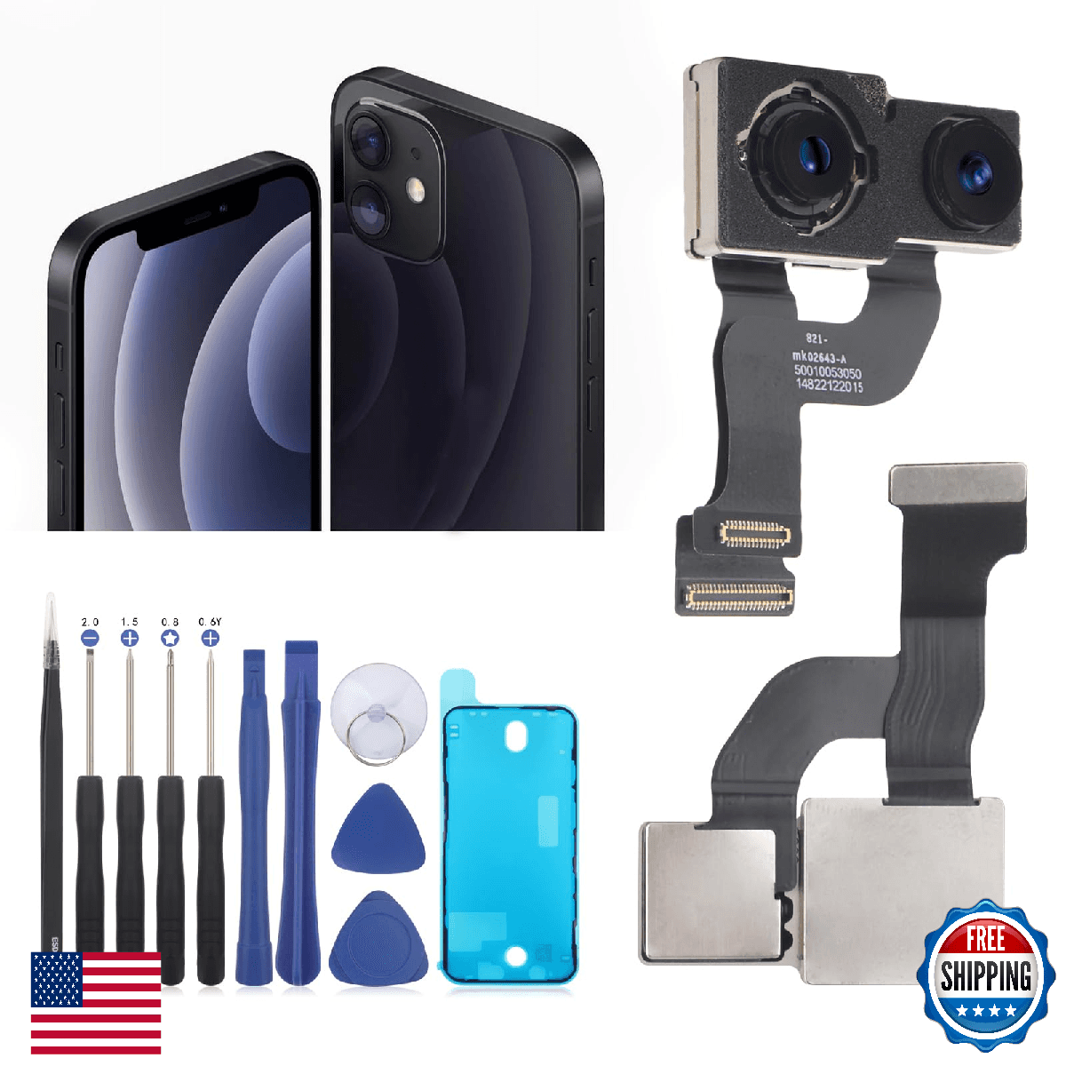 Main Rear Camera for iPhone 12 Module 12MP Camera Replacement for iPhone 12 Back - Image 1
