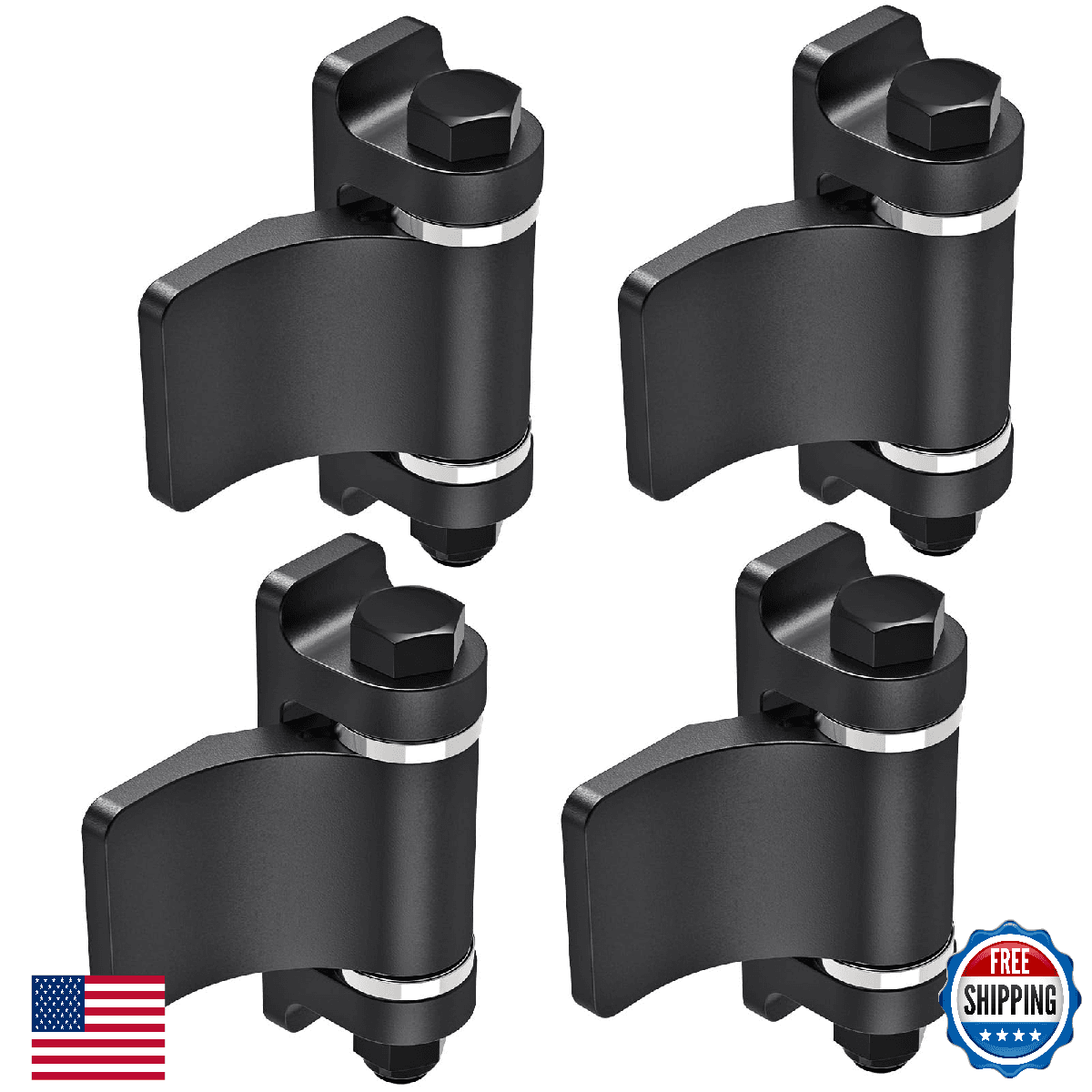 Lifeswell Heavy Duty Weld On Gate Hinges 4-Pack Steel Hinges Spacer Bearing Oxid - Image 1
