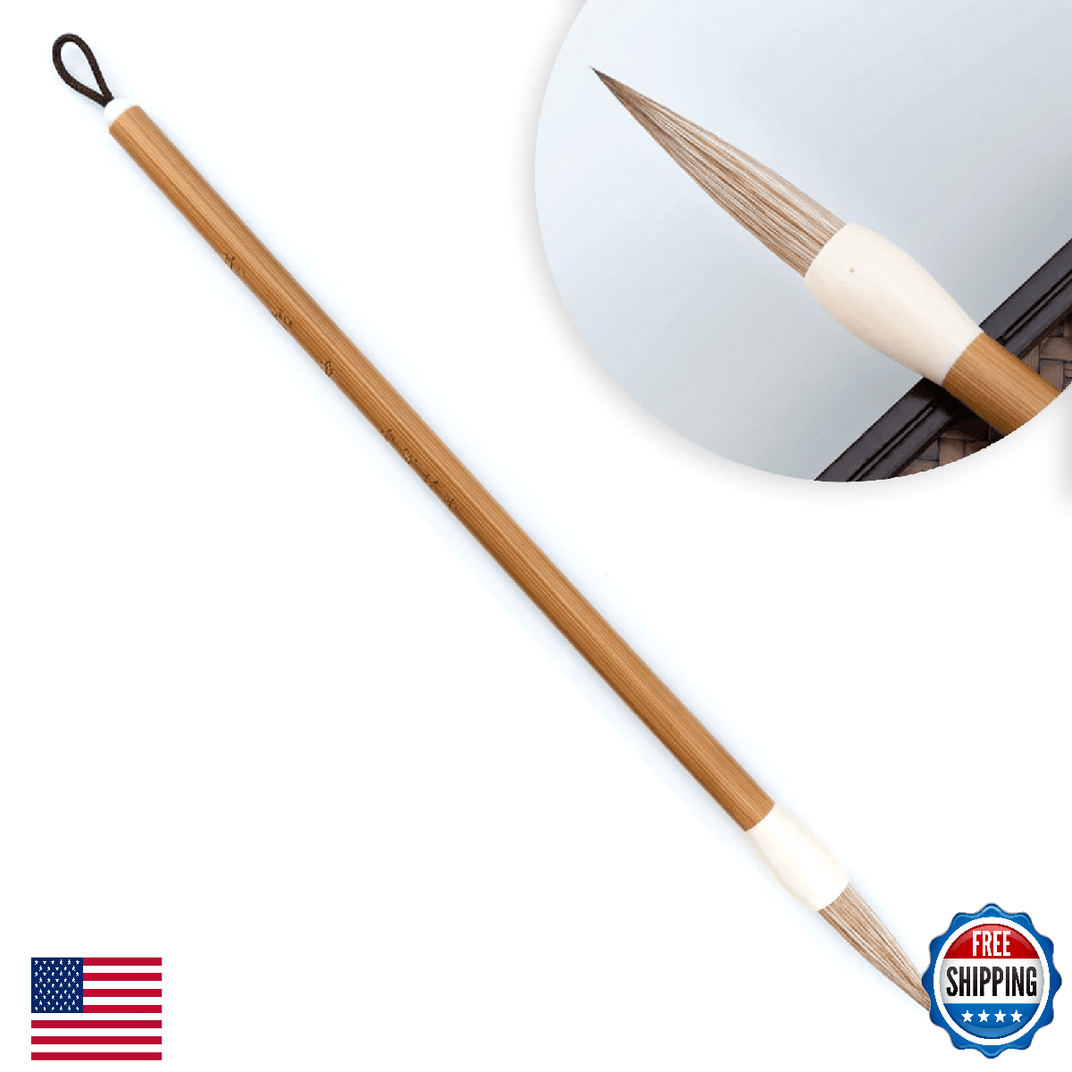 Qi Ming Wen Fang Chinese Calligraphy Brush, Weasel Hair, Seal/Clerical/Regular - Image 1