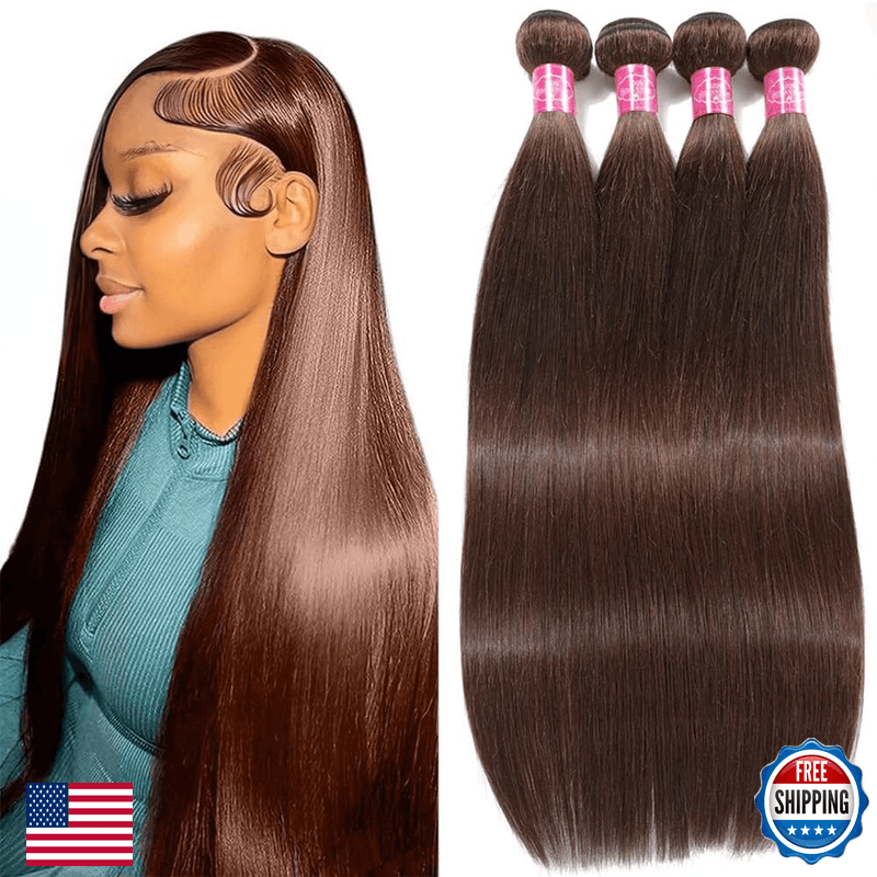 Yisea Human Hair Straight Bundles Brown 4 Color 100 Unprocessed Brazilian - Image 1
