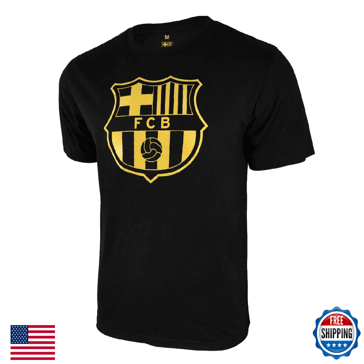 Icon Sports Barcelona FC Soccer Tee - Officially Licensed Unisex Adult Cotton Sh - Image 1