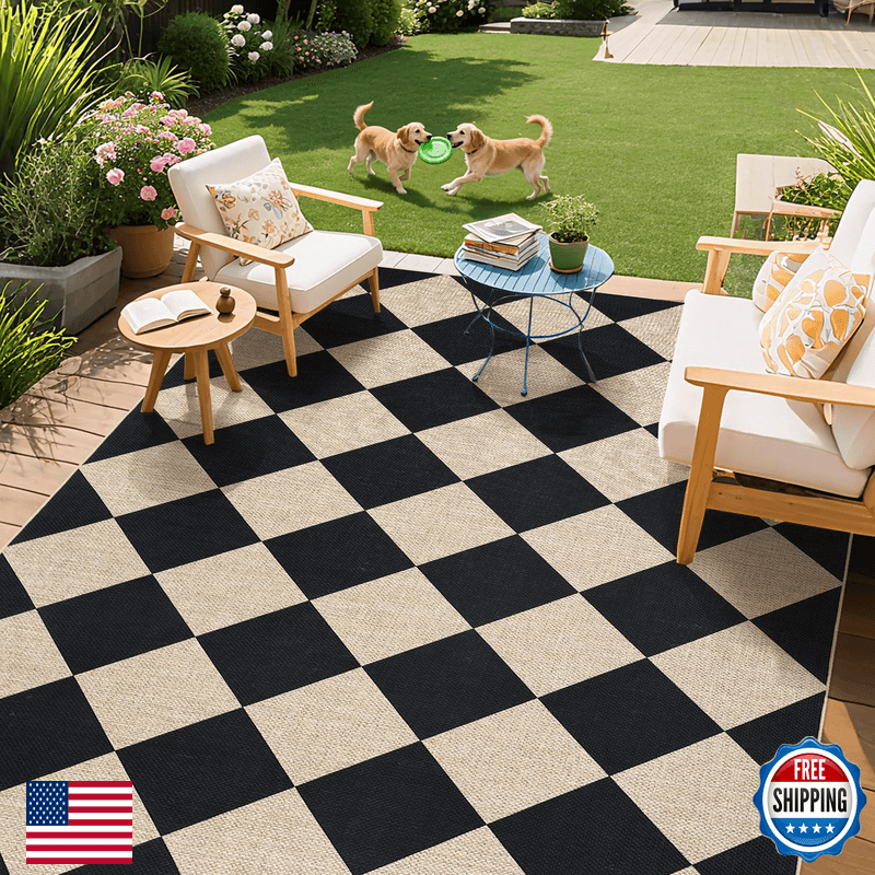 Cozyloom Outdoor Rug For Patio 8X10 Washable Rugs For Living Room Modern - Image 1