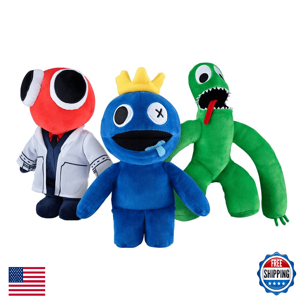 Rainbow Friends Series 1 Collectible Plushies 3-Pack - Blue, Green, Scientist - Image 1