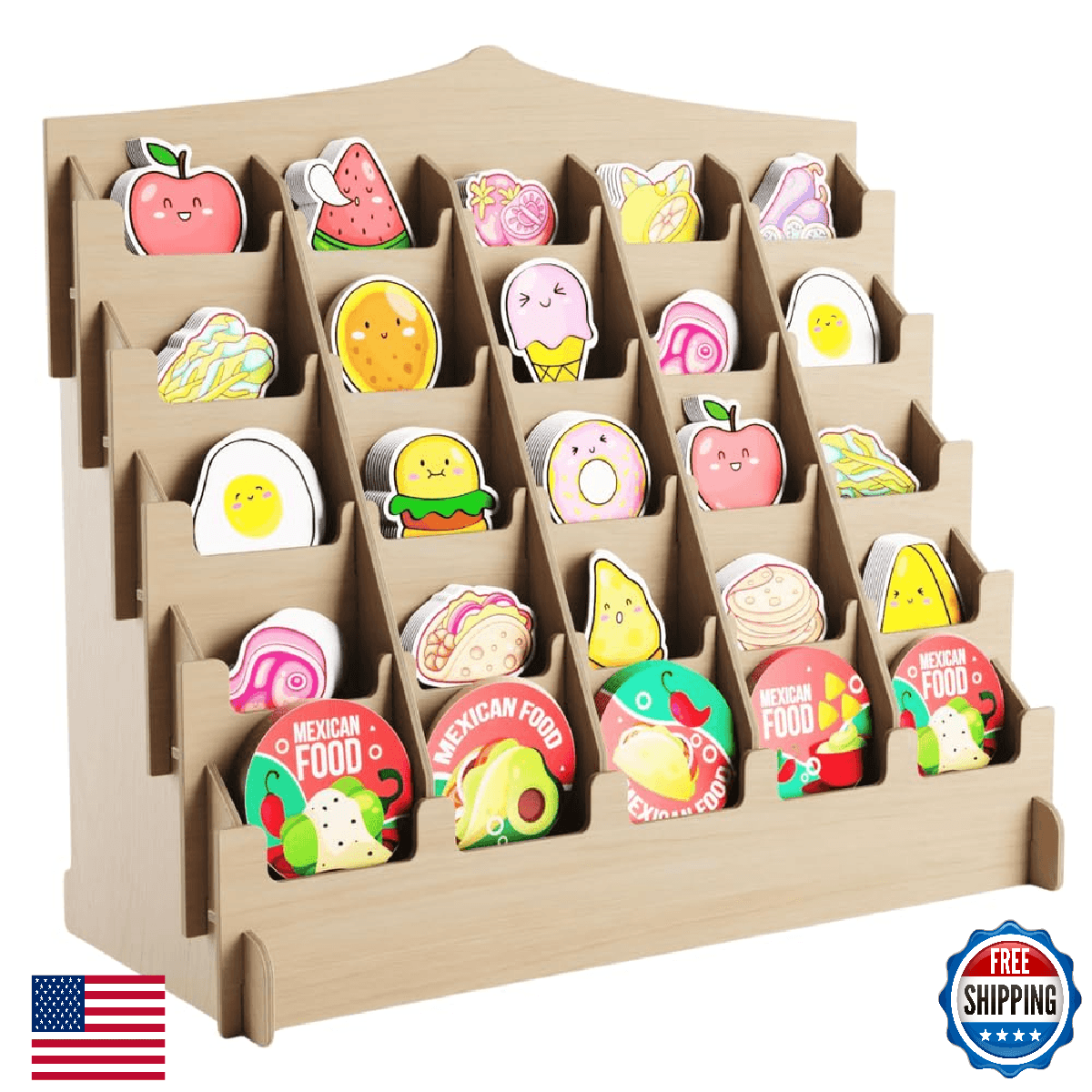 HOTCAN Sticker Display Stand Curved Pockets for 4" Stickers Brochure Business Ca - Image 1