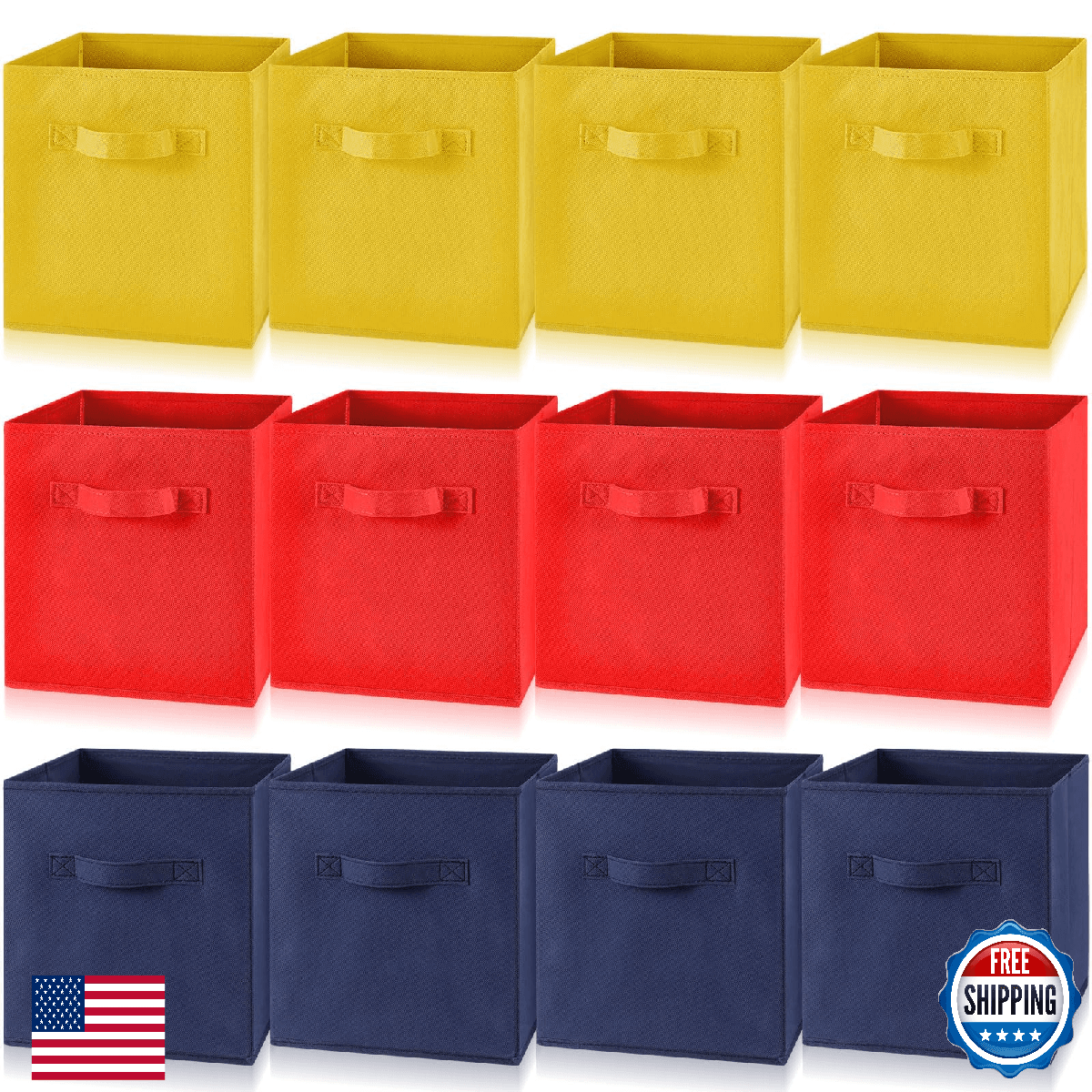 Yinder 12 Pcs Cube Storage Bin 11'' Storage Bins for Room Decor Colorful Bins Fo - Image 1