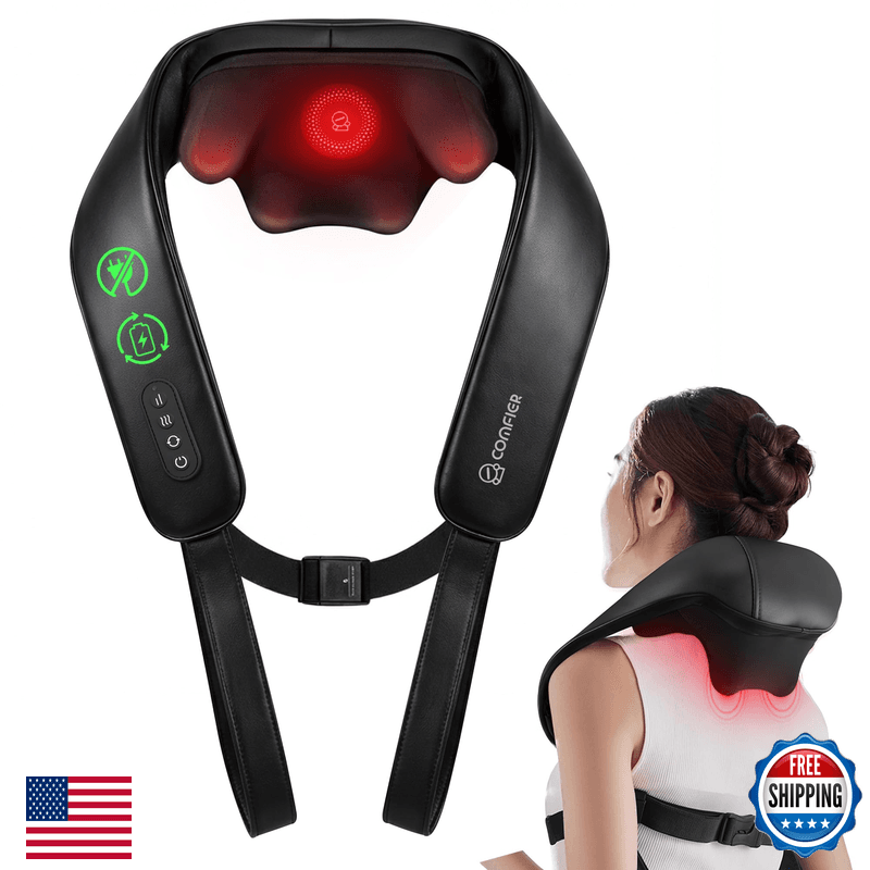 Comfier Shiatsu Neck Massager Heat - Cordless 4D Neck And Shoulder Massager For - Image 1