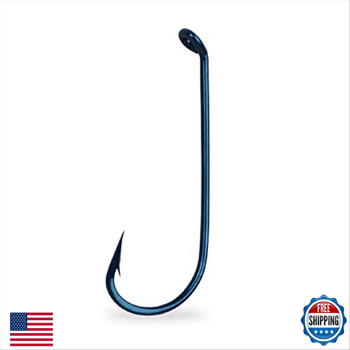Mustad Virginia Hook, Hollow Point, Down Eye, Blued - Size 4 - Image 1