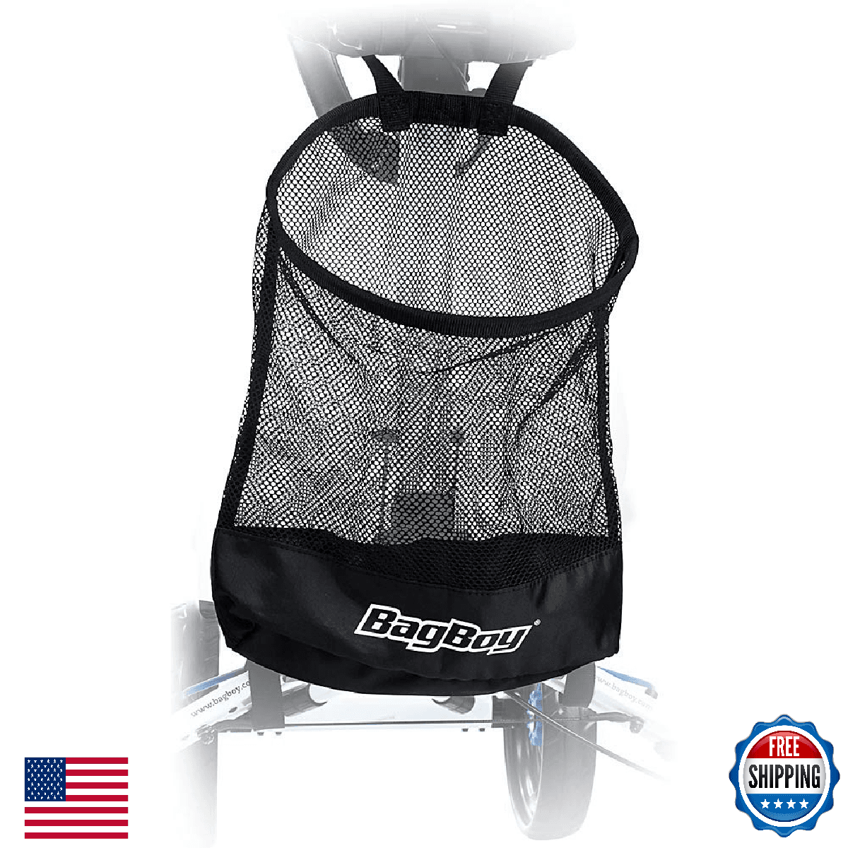 Bag Boy Unisex Adult Black Golf Push Cart Storage Basket, One Size - Image 1