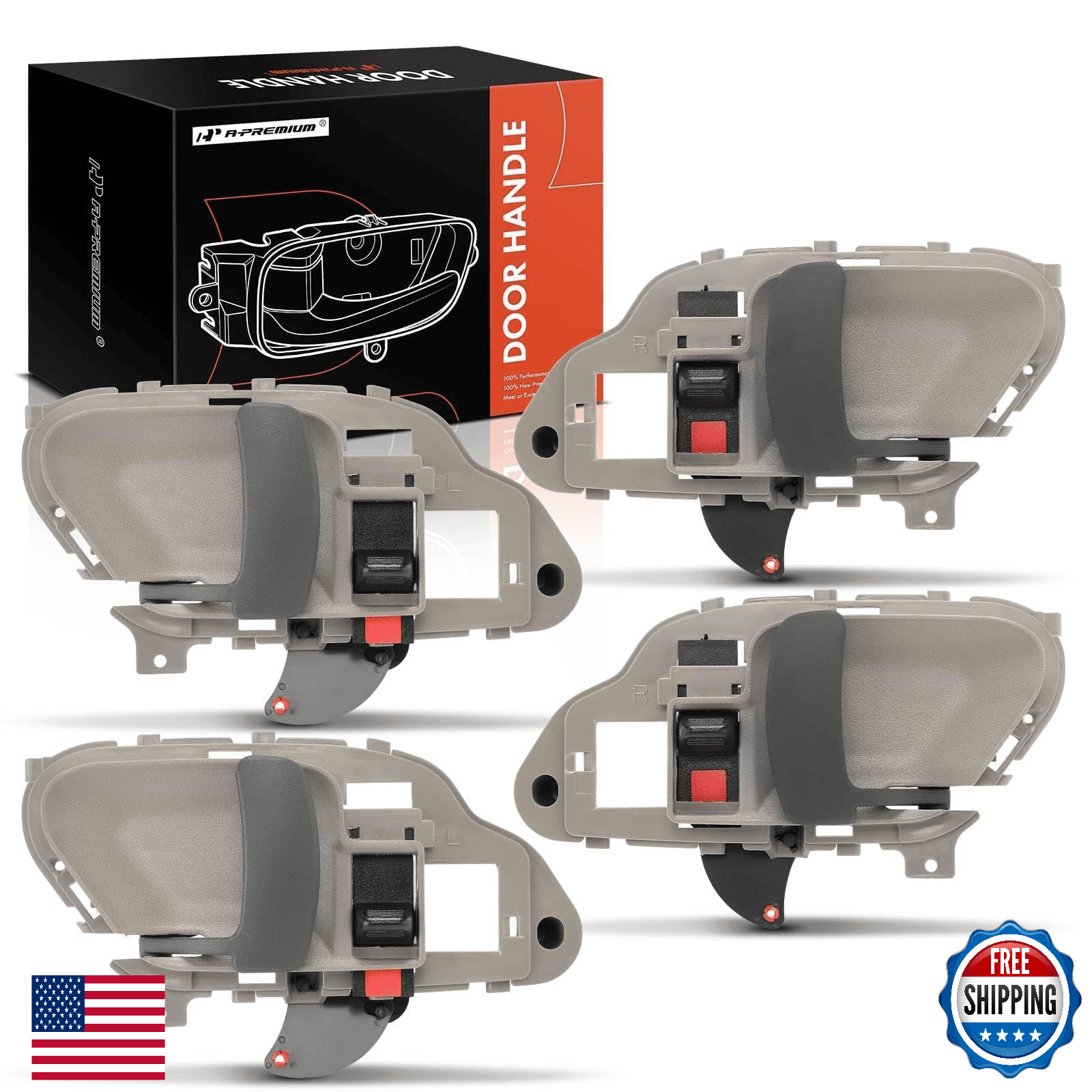 A-Premium 4pc Gray Interior Door Handle Set for Tahoe Yukon Escalade C K Series - Image 1