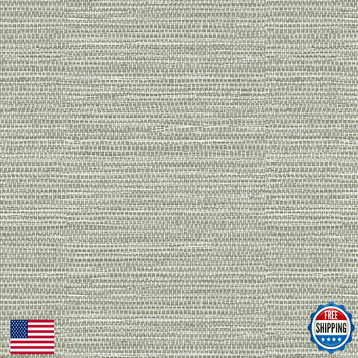 HueBurst Green Grasscloth Peel & Stick Wallpaper 17.3"x394" Renter Friendly - Image 1