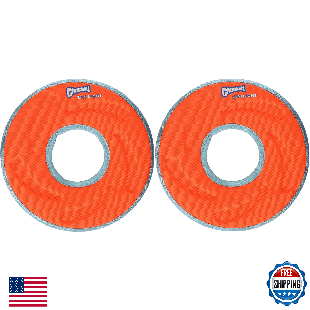 Chuckit! Zipflight Frisbee Dog Toy - Medium (2-Pack) - Image 1