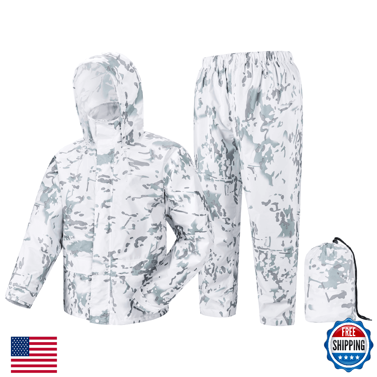 Fousam Rain Suit, Rain Gear for Men Waterproof, Camo Rain Jacket, Lightweight Ra - Image 1