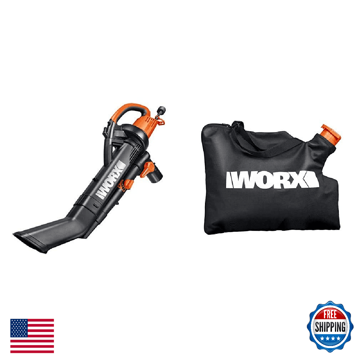 WORX WG505 TRIVAC 12 Amp 3-in-1 Electric Blower Mulcher Vacuum + Leaf Bag - Image 1