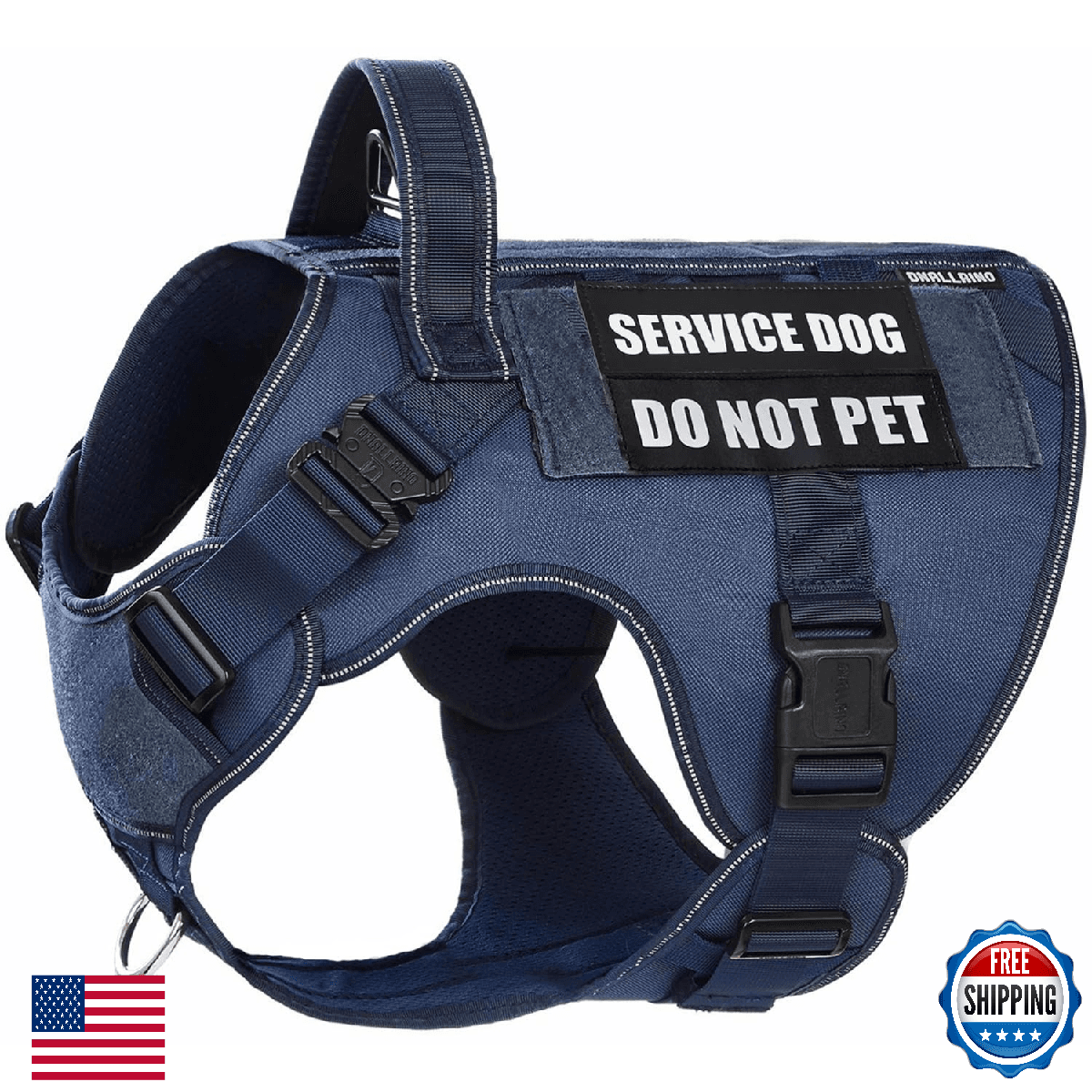 DNALLRINO Tactical Dog Harness Large, Heavy Duty with Handle, No-Pull, K9 - Image 1