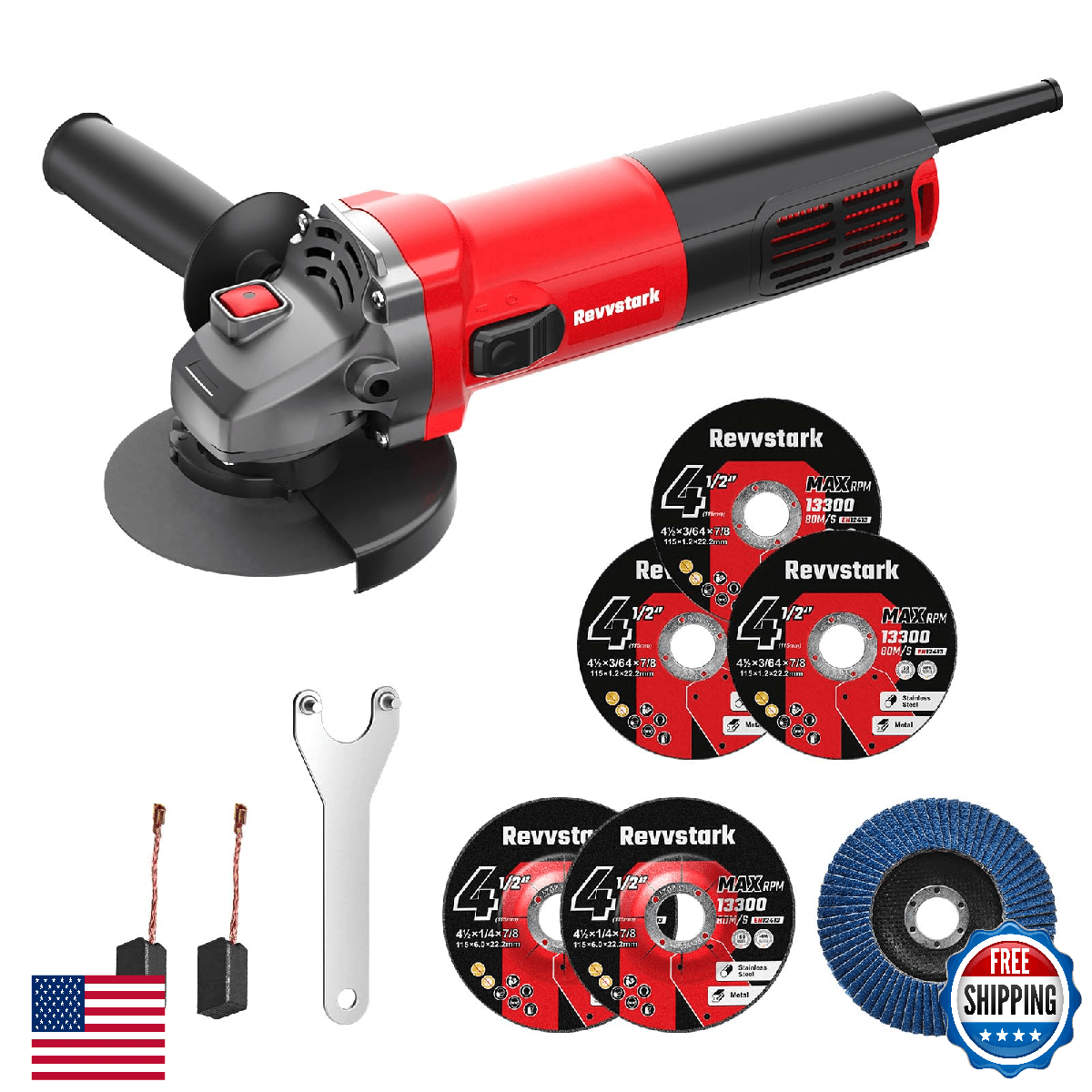 Revvstark Angle Grinder, 7.5-Amp 4 1/2 inch Electric Grinder Power Tools 12000 R - Image 1