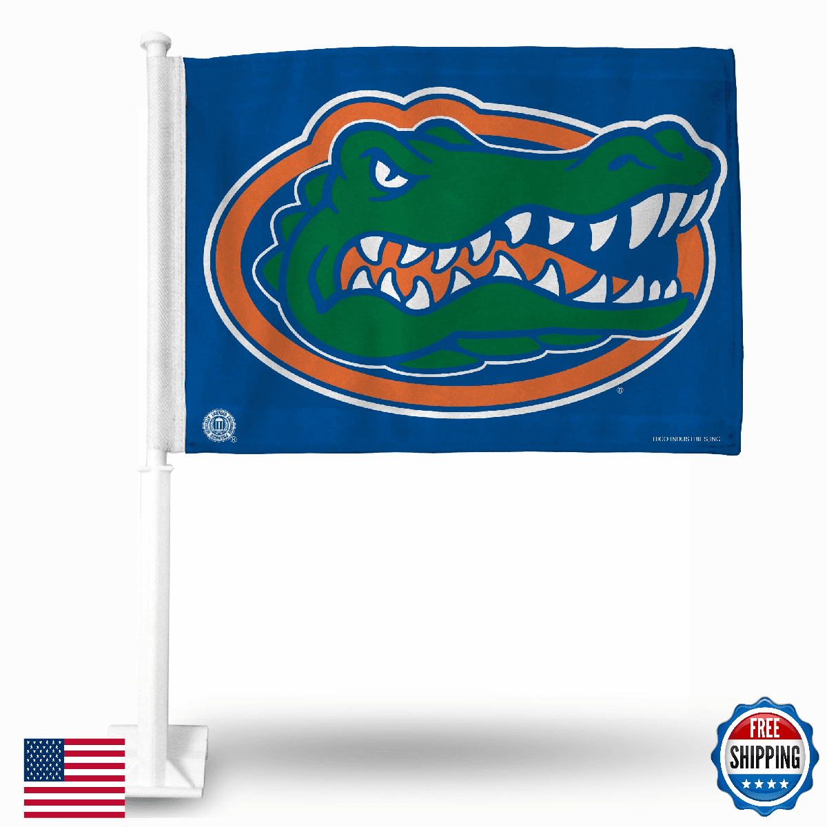 Rico Industries NCAA Florida Gators Double-Sided Car Flag 16x19 w/Pole Hook - Image 1
