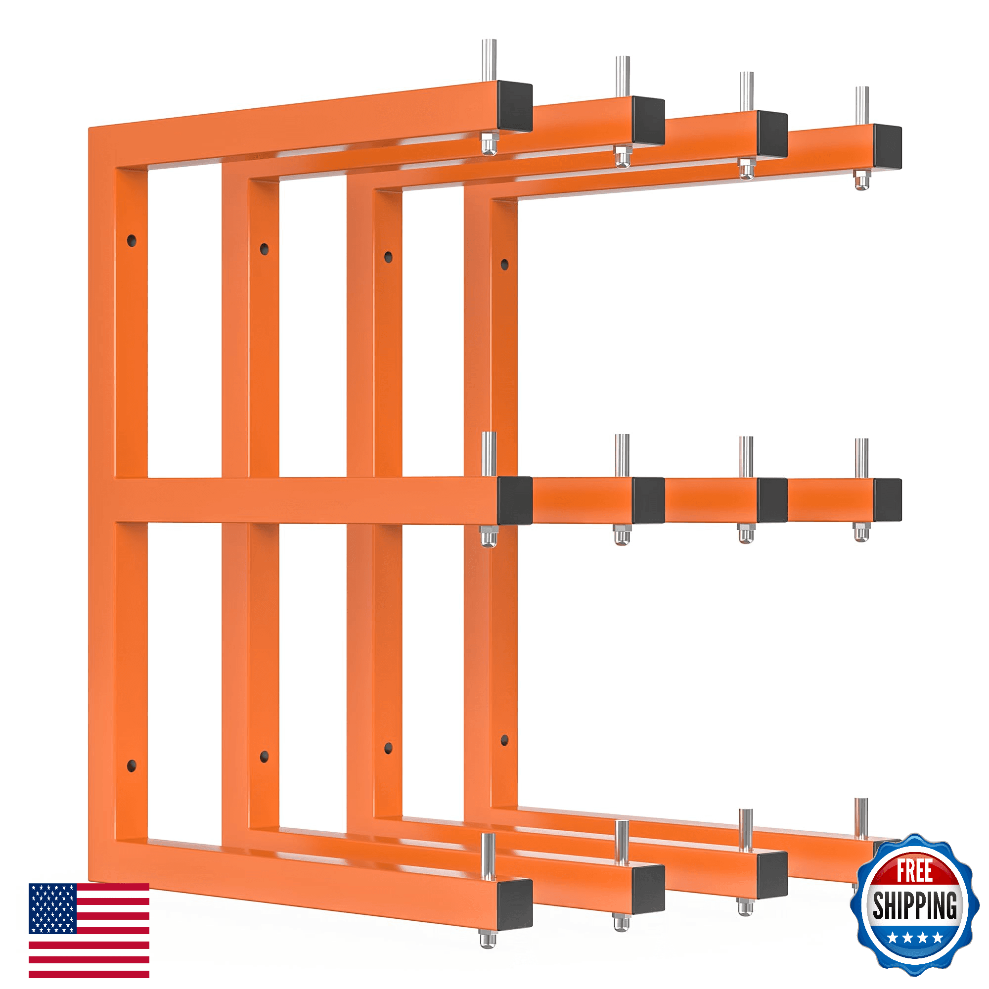 4-Pack Heavy Duty Wall-Mounted Lumber Storage Rack Wood Organizer 1320 Lb Cap - Image 1