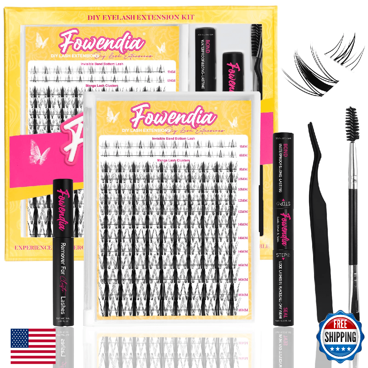 Fowendia Lash Clusters Kit Wanna Be 8-18mm Fairy Manga Eyelash Clusters DIY Lash - Image 1