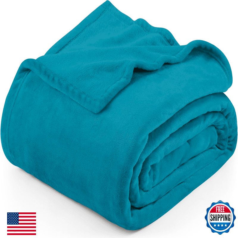 Utopia Bedding Turquoise Fleece Blanket Queen Size Lightweight Fuzzy Soft - Image 1