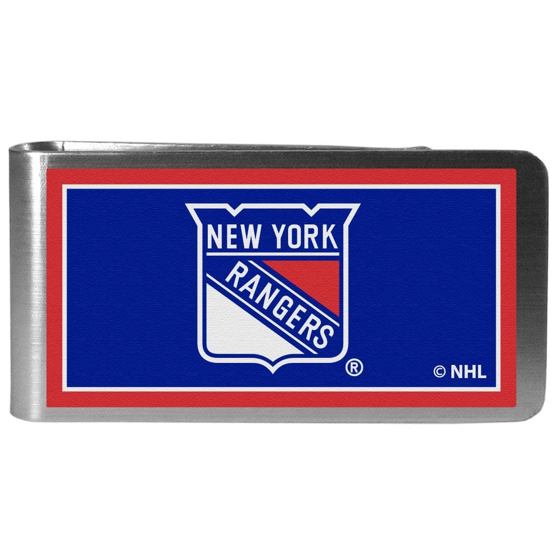 NHL New York Rangers Bi-fold Wallet & Color Money Clip - Black - Thumbnail 4